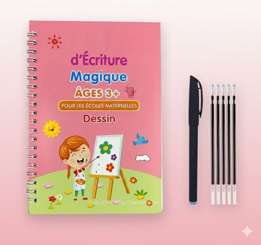 Cahier Magique d’Écriture – Spécial Dessin & Créativité (3-8 ans)
